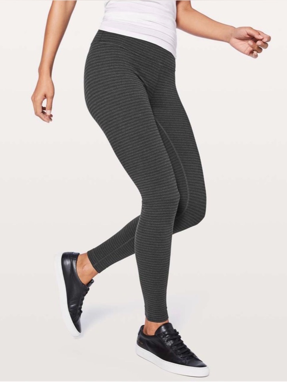 Lululemon Wunder Under Hi-Rise Tight 28 Luon Pique Black Dark Slate Leggings 10